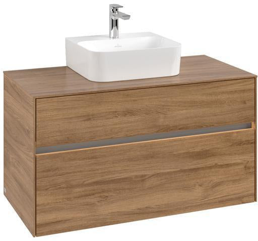 Villeroy & Boch Waschbeckenunterschrank Collaro 1000 mm Kansas Oak mit LED-Beleuchtung