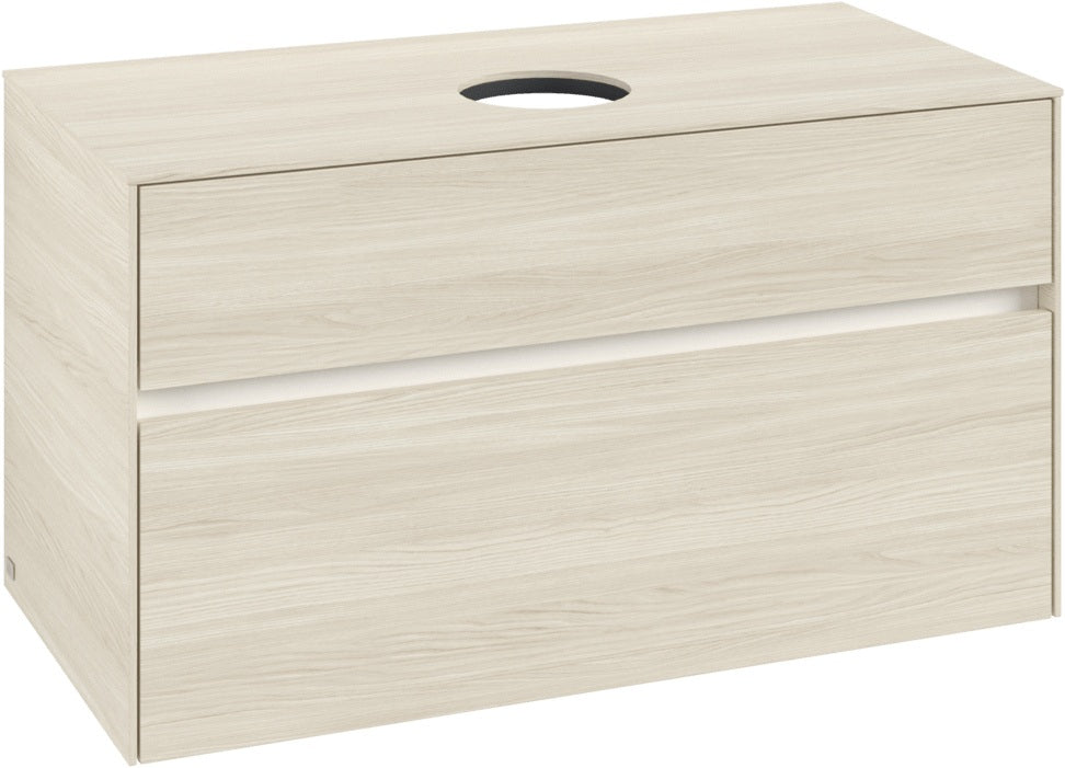 Villeroy & Boch Waschtischunterschrank Collaro C038 B0 1000 mm White Oak mit Beleuchtung und SoftClosing