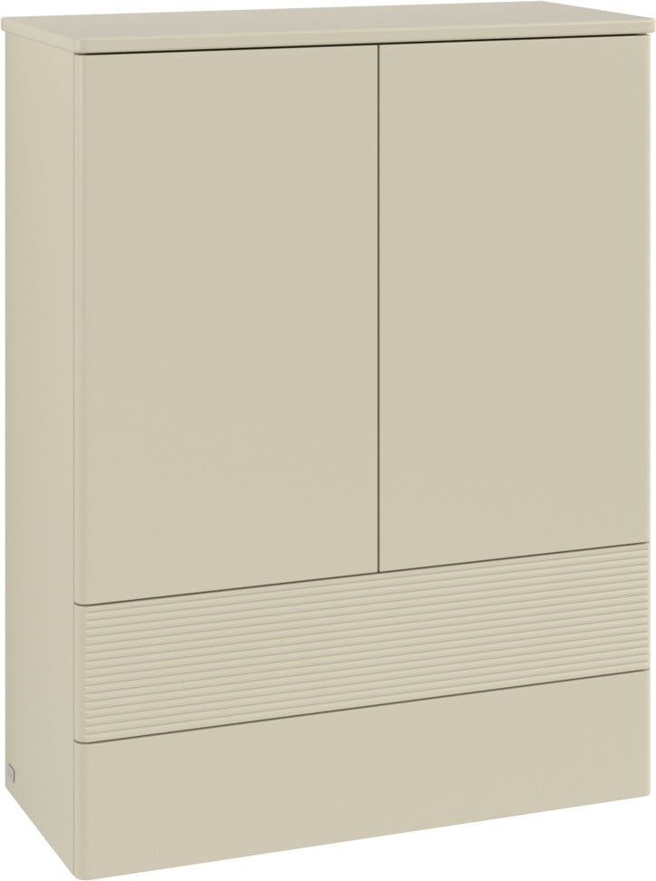 Villeroy & Boch Antao Highboard 814 mm Glossy White Lacquer – Hochglanz Badmöbel mit LED-Beleuchtung