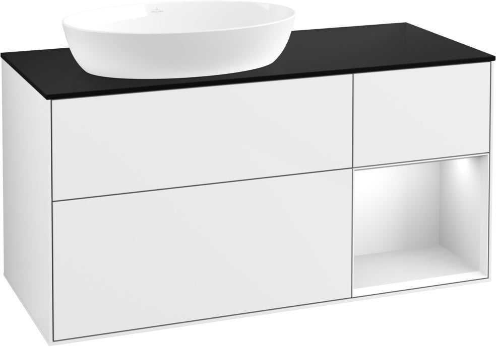 Villeroy & Boch Finion Waschtischunterschrank 1200 mm Glossy White Lacquer mit LED-Beleuchtung