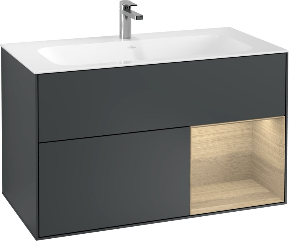 Villeroy & Boch Finion Waschtischunterschrank 996 mm Glossy White Lacquer mit LED-Beleuchtung