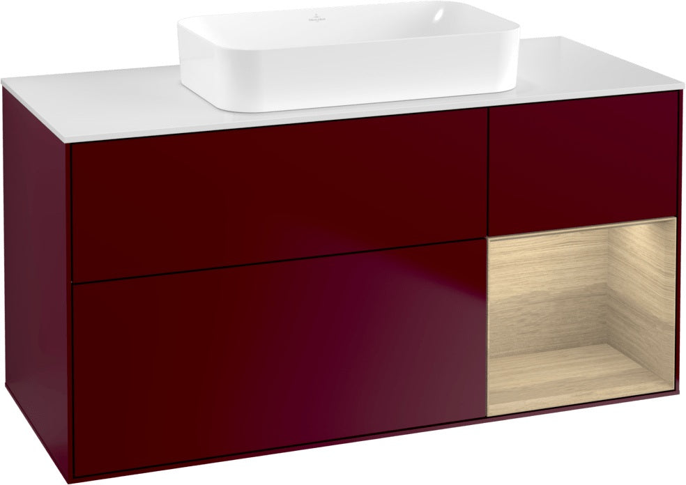 Villeroy & Boch Finion Waschtischunterschrank G711G Black Matt Lacquer 1200 mm mit Beleuchtung