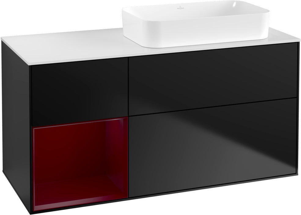 Villeroy & Boch Finion Waschtischunterschrank 1200 mm Glossy White mit Beleuchtung