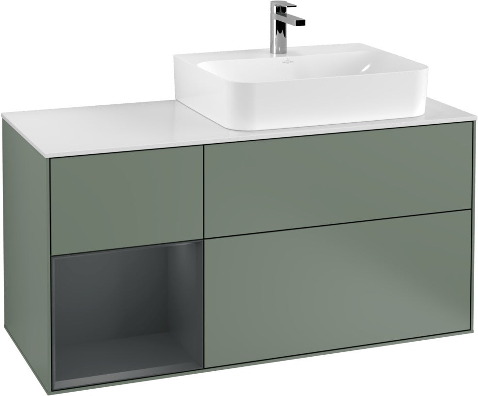 Villeroy & Boch Waschtischunterschrank Finion G141G 1200 mm Glossy White mit LED-Beleuchtung