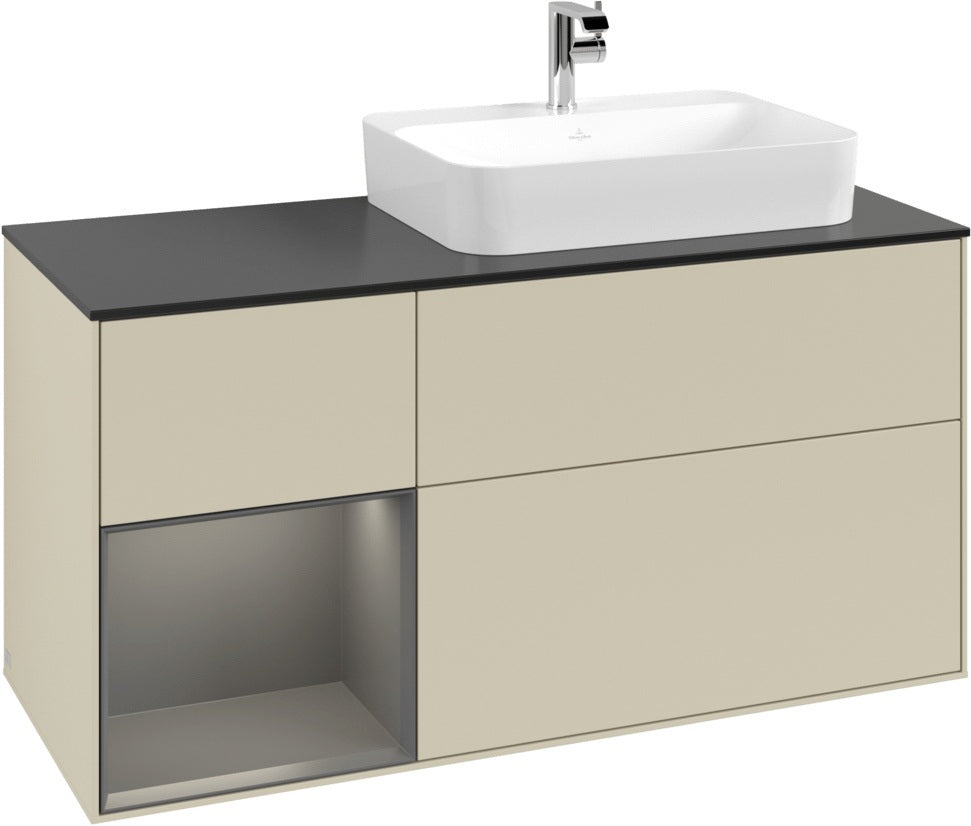 Villeroy & Boch Finion Waschbeckenunterschrank 1200 mm Glossy White Lacquer mit Beleuchtung
