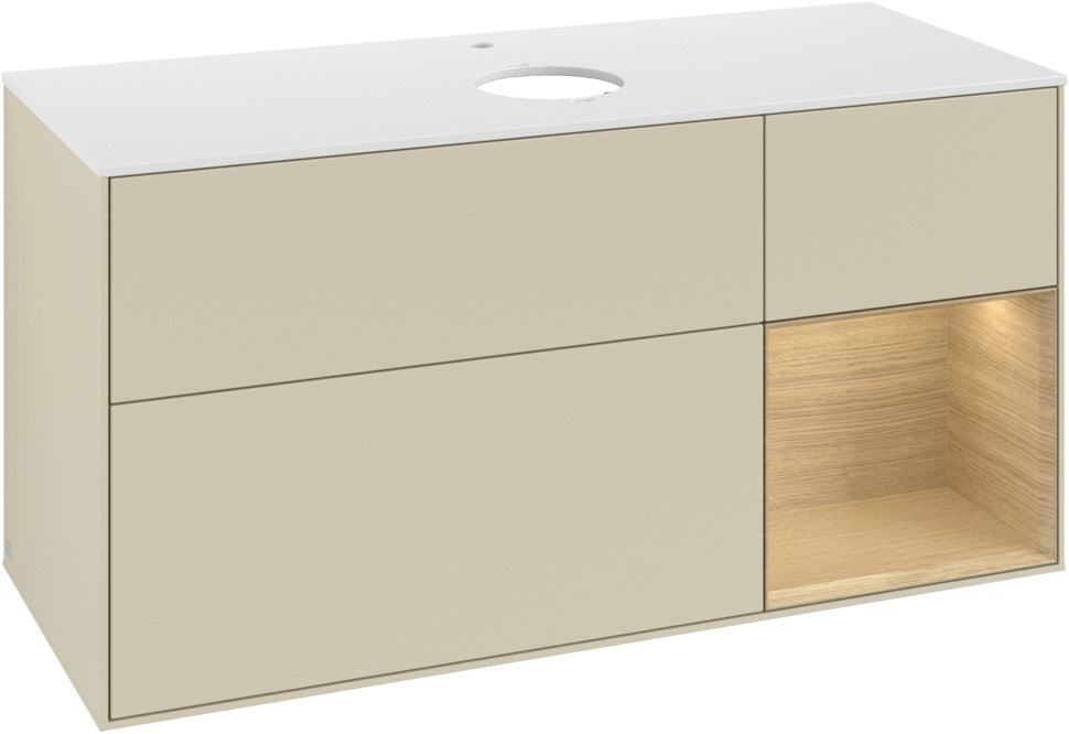 Villeroy & Boch Waschtischunterschrank Finion G831G 1200 mm Glossy White Lacquer mit Beleuchtung