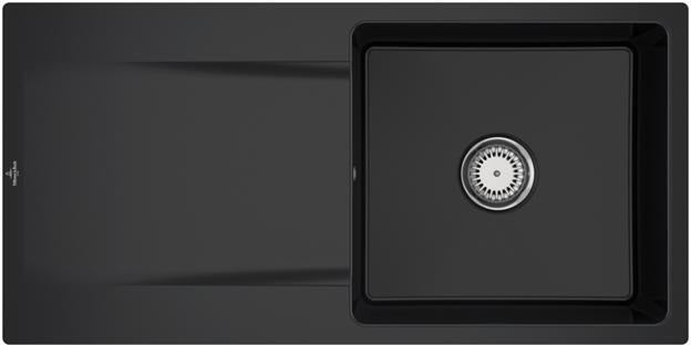 Villeroy & Boch Siluet 60 flat Einbauspüle TitanCeram Ebony CeramicPlus 980x490mm