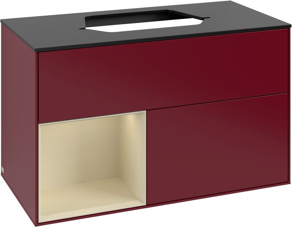 Villeroy & Boch Finion Waschtischunterschrank 1000 mm Glossy White Lacquer mit LED-Beleuchtung