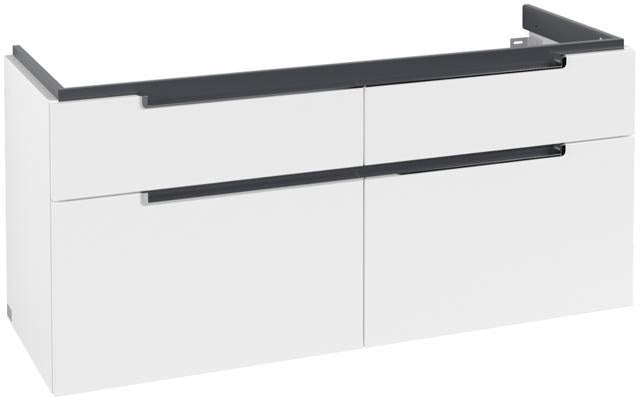 Villeroy & Boch Subway 2.0 Waschbeckenunterschrank 1287 mm Glossy White mit 4 Auszügen