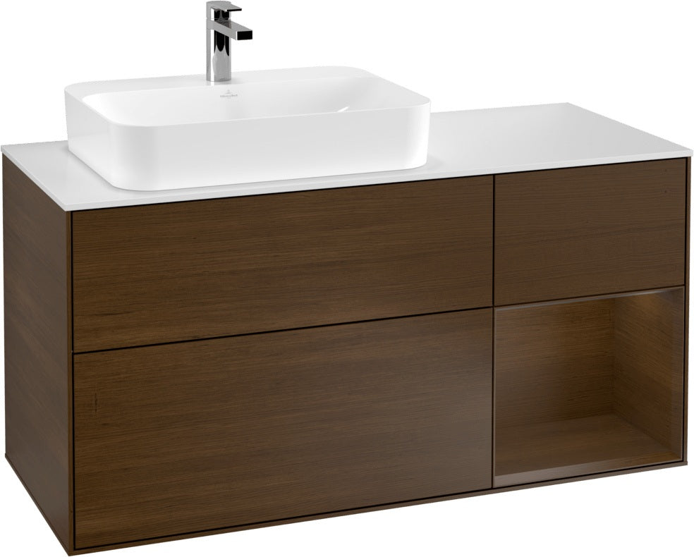 Villeroy & Boch Waschtischunterschrank Finion F401G 1200 mm Glossy White Lacquer mit Beleuchtung