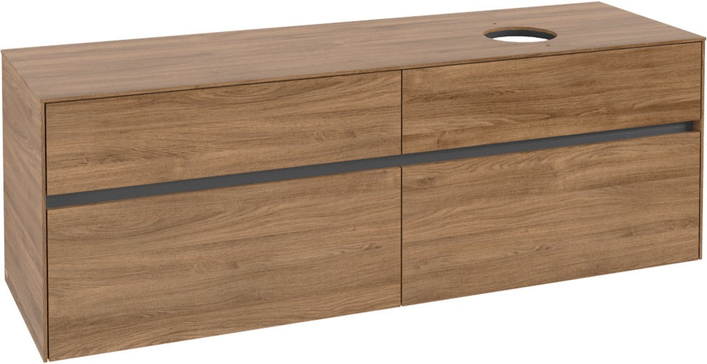 Villeroy & Boch Waschtischunterschrank Collaro C051 Kansas Oak 1600 mm mit 4 Auszügen