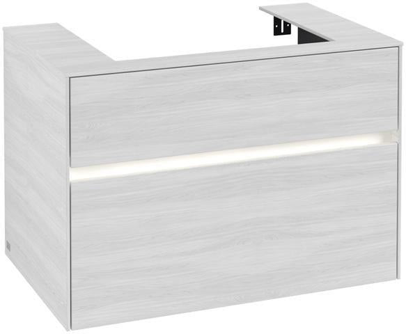 Villeroy & Boch Collaro Waschtischunterschrank 800 mm Truffle Grey mit LED-Beleuchtung und 2 Auszügen