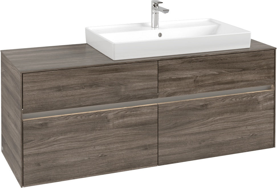 Villeroy & Boch Collaro Waschtischunterschrank 1400 mm mit LED-Beleuchtung und 4 Auszügen