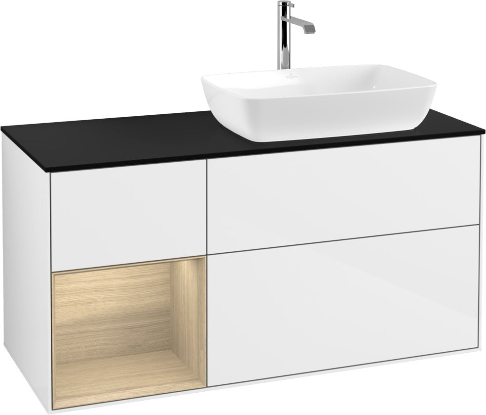 Villeroy & Boch Finion Waschtischunterschrank 1200 mm Glossy White Lacquer mit Beleuchtung