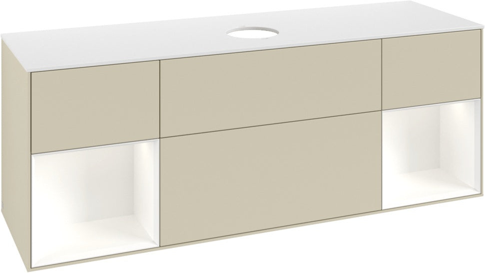 Villeroy & Boch Finion Waschtischunterschrank GD01GF 1600 mm Glossy White Lacquer mit Beleuchtung