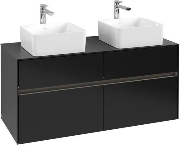 Villeroy & Boch Collaro Waschtischunterschrank 1200 mm Truffle Grey mit LED-Beleuchtung und 4 Auszügen