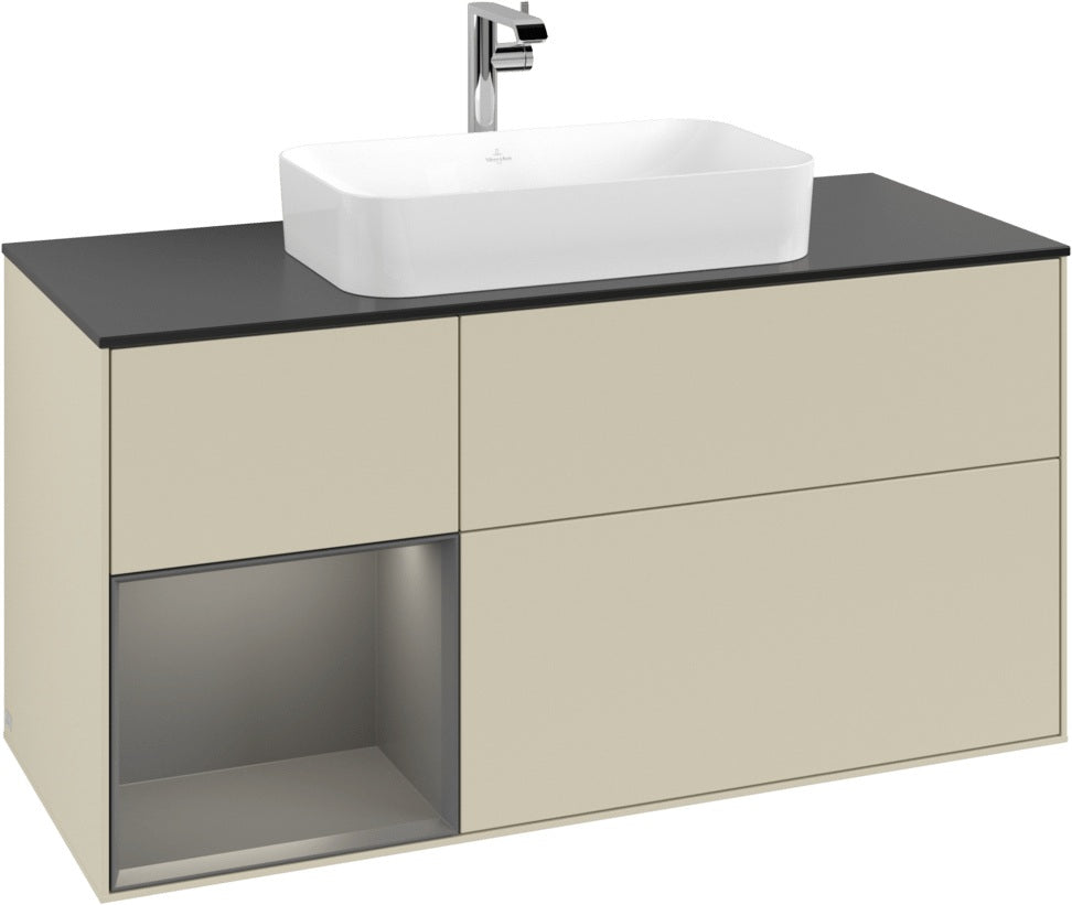 Villeroy & Boch Finion Waschtischunterschrank 1200 mm Glossy White Lacquer mit LED-Beleuchtung