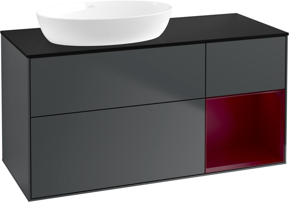 Villeroy & Boch Finion Waschtischunterschrank 1200 mm Glossy White Lacquer mit LED-Beleuchtung