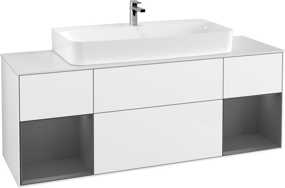 Villeroy & Boch Finion Waschtischunterschrank 1600 mm Glossy White Lacquer mit Beleuchtung