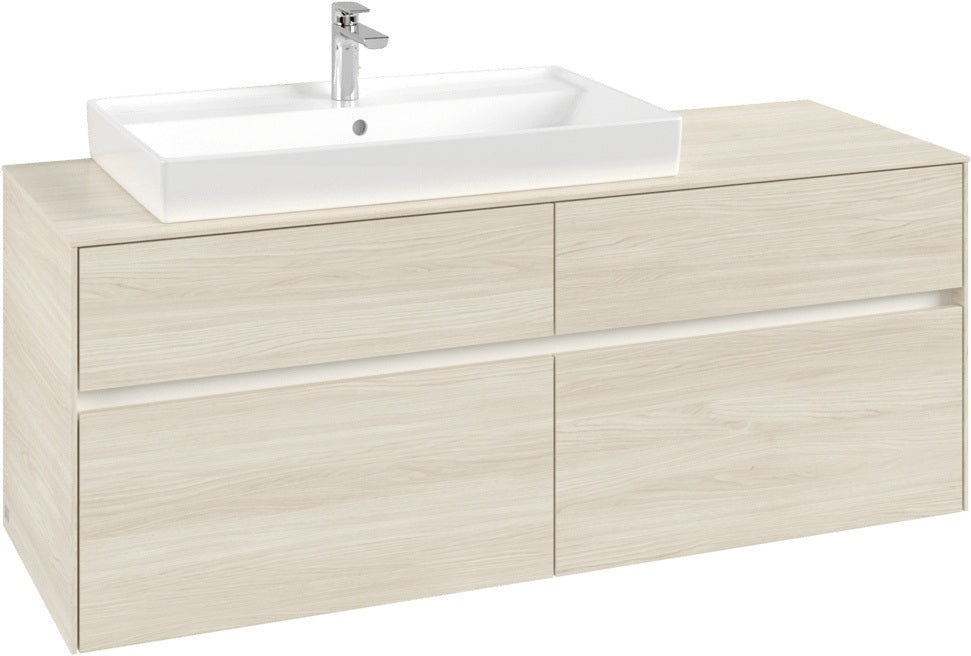 Villeroy & Boch Waschtischunterschrank Collaro C089 B0 1400 mm White Oak mit Beleuchtung und SoftClosing