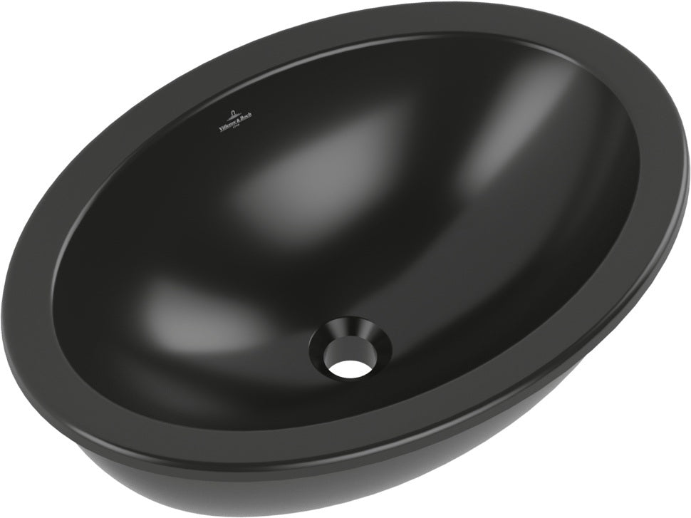 Villeroy & Boch Unterbauwaschbecken Loop & Friends Oval Pure Black CeramicPlus 560 mm