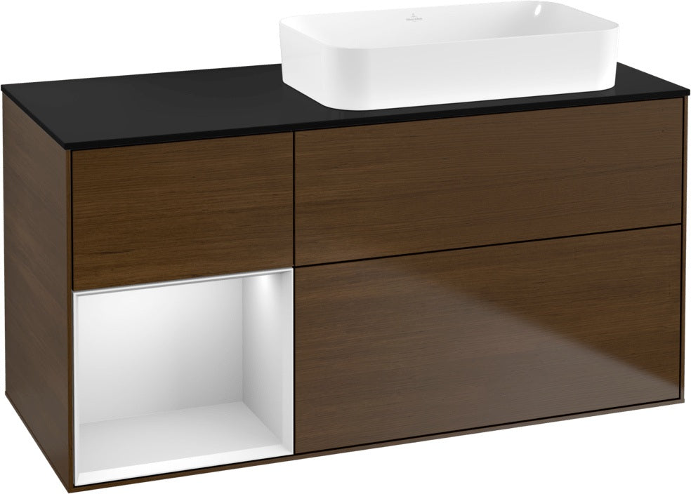 Villeroy & Boch Finion Waschtischunterschrank 120 cm Glossy White Lacquer mit Beleuchtung