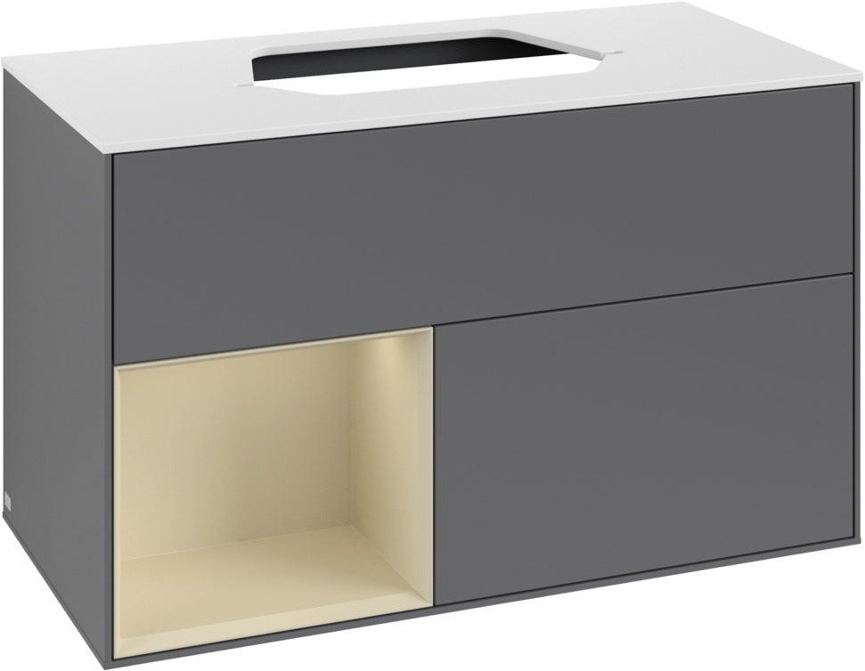 Villeroy & Boch Waschtischunterschrank Finion G361H F 1000 mm White Matt Lacquer mit Beleuchtung