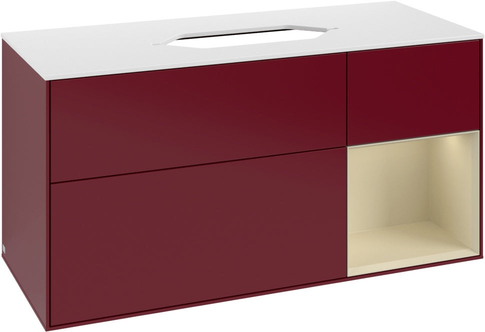 Villeroy & Boch Finion Waschtischunterschrank G711G Black Matt Lacquer 1200 mm mit Beleuchtung