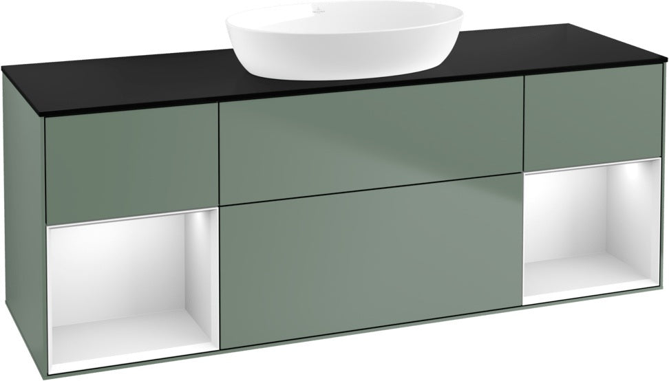 Villeroy & Boch Finion Waschtischunterschrank 1600 mm Glossy White Lacquer mit Beleuchtung