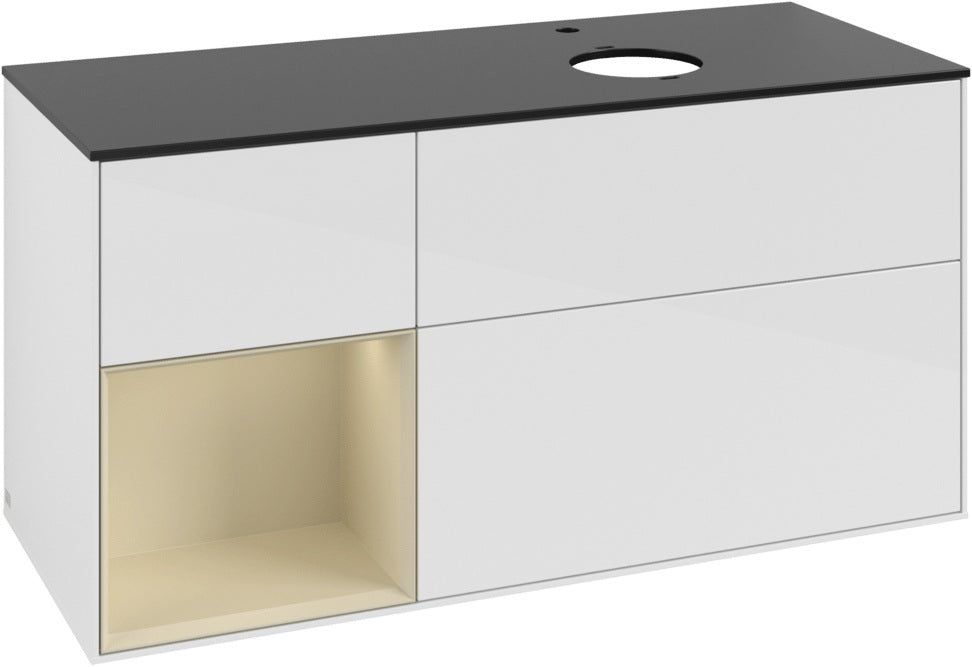 Villeroy & Boch Finion Waschtischunterschrank 1200 mm Glossy White Lacquer mit Beleuchtung