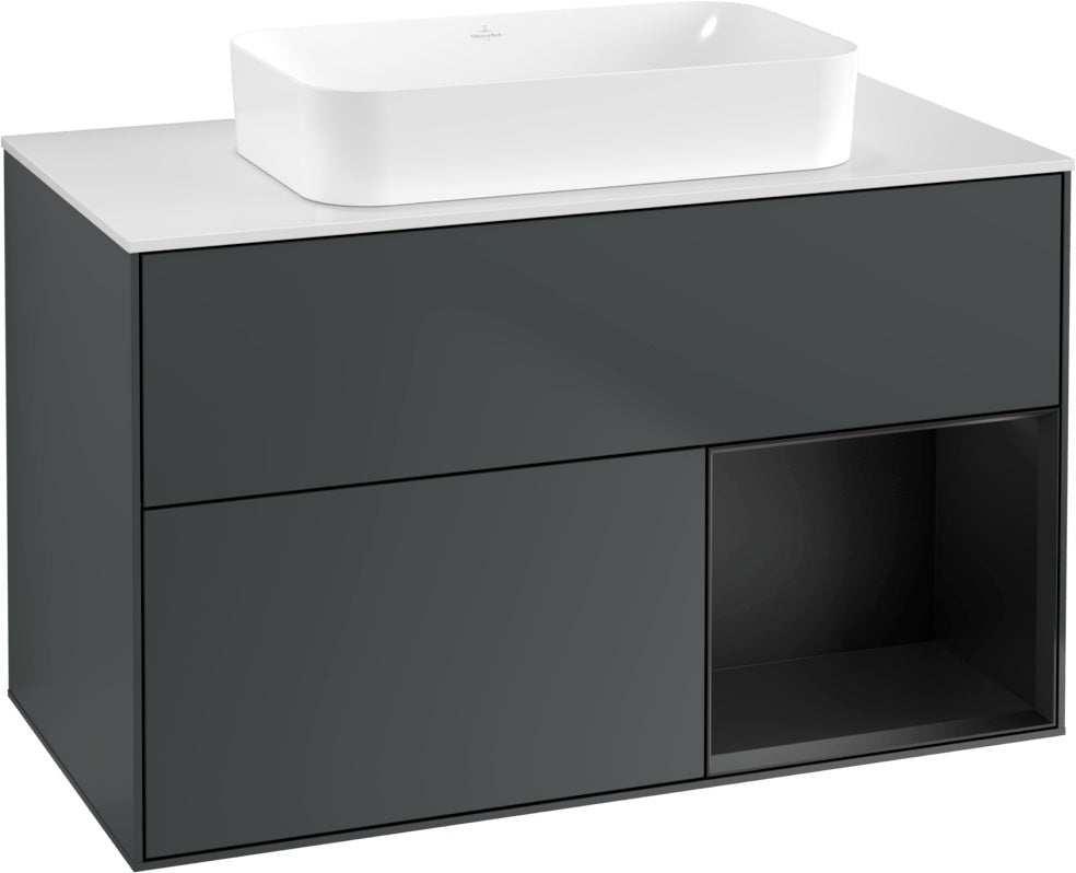 Villeroy & Boch Finion Waschtischunterschrank 1000 mm Glossy White Lacquer mit LED-Beleuchtung