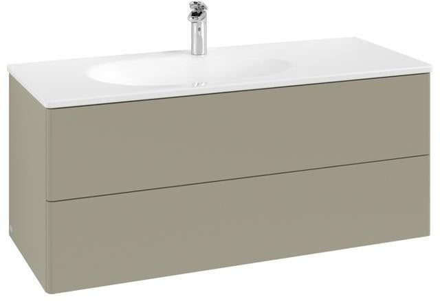 Villeroy & Boch Antao Waschtischunterschrank 1188 mm, Stone Grey Matt Lacquer, 2 Auszüge, wandhängend