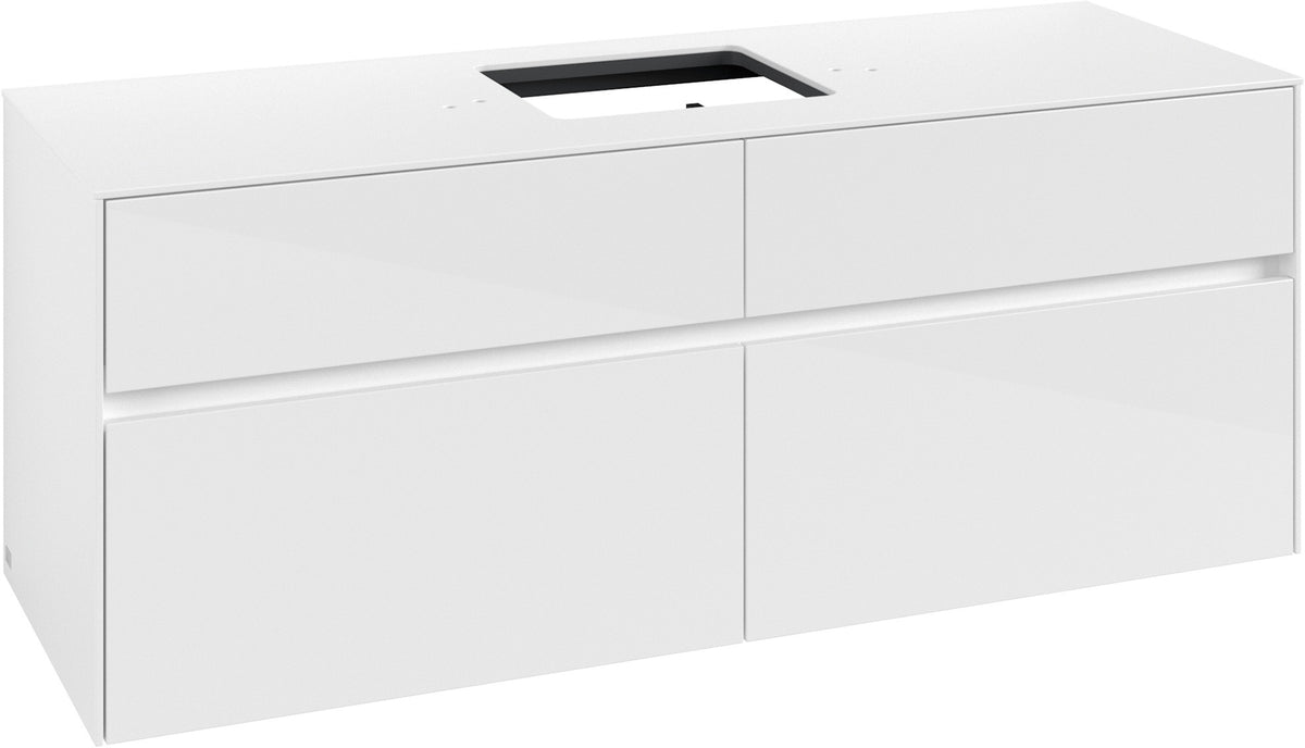 Villeroy & Boch Waschtischunterschrank Collaro C13100 1400 mm Glossy White mit 4 Auszügen