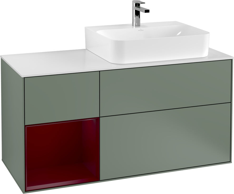 Villeroy & Boch Waschtischunterschrank Finion G141G 1200 mm Glossy White mit LED-Beleuchtung