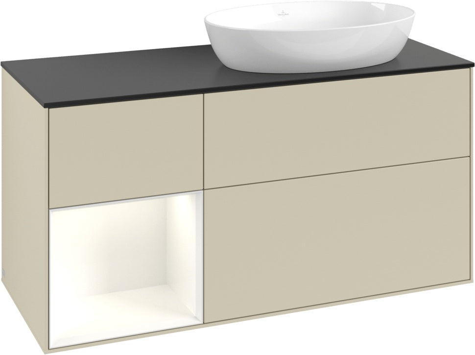 Villeroy & Boch Waschtischunterschrank Finion FA42G 1200 mm Glossy White Lacquer mit Beleuchtung