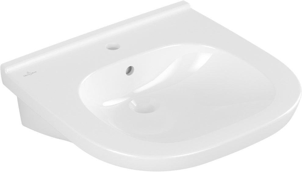 Villeroy & Boch Wandwaschbecken ViCare 411955 – 555 x 540 x 195 mm, oval, Weiß Alpin, barrierefrei, Wandmontage