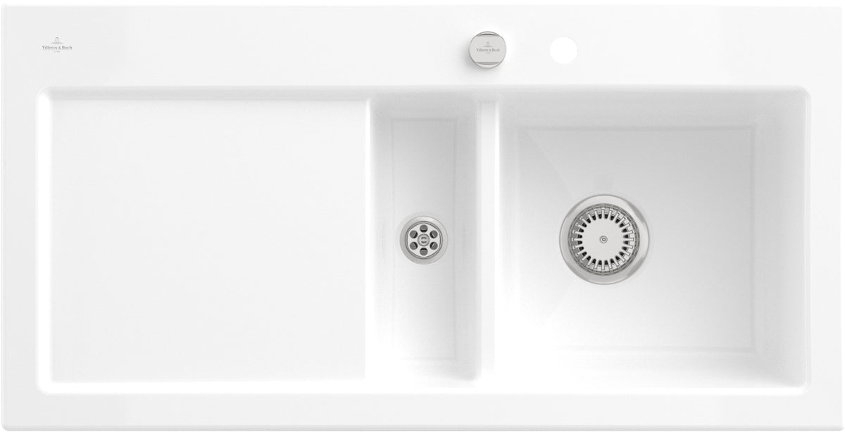 Villeroy & Boch Einbauspüle Subway 60 Ivory CeramicPlus – 1000 mm Keramik mit Abtropffläche