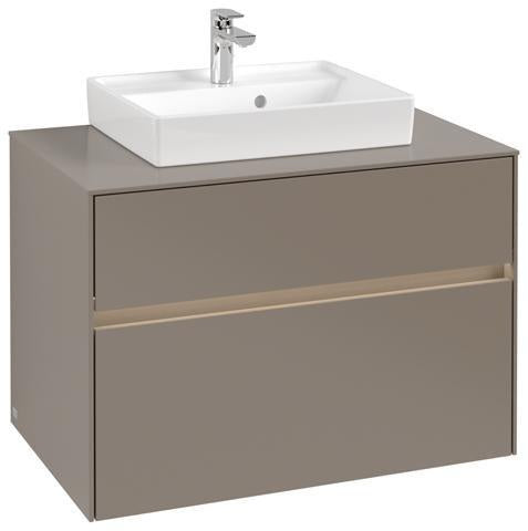 Villeroy & Boch Collaro Waschtischunterschrank 800 mm mit LED-Beleuchtung und 2 Auszügen in White Wood