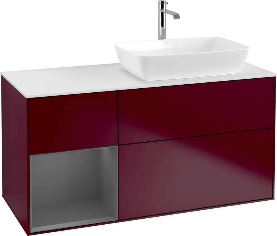 Villeroy & Boch Finion Waschbeckenunterschrank 1200 mm Glossy White Lacquer mit Beleuchtung