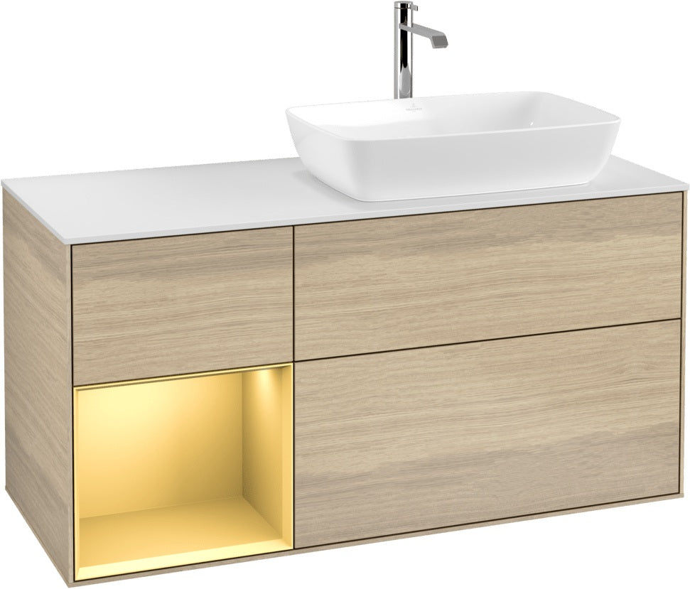 Villeroy & Boch Finion Waschbeckenunterschrank 1200 mm Glossy White Lacquer mit Beleuchtung
