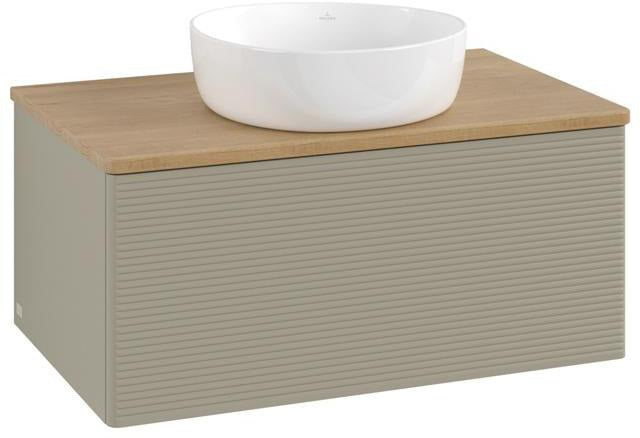 Villeroy & Boch Antao Waschtischunterschrank 800 mm – Grau Matt, 1 Auszug, Push-Open