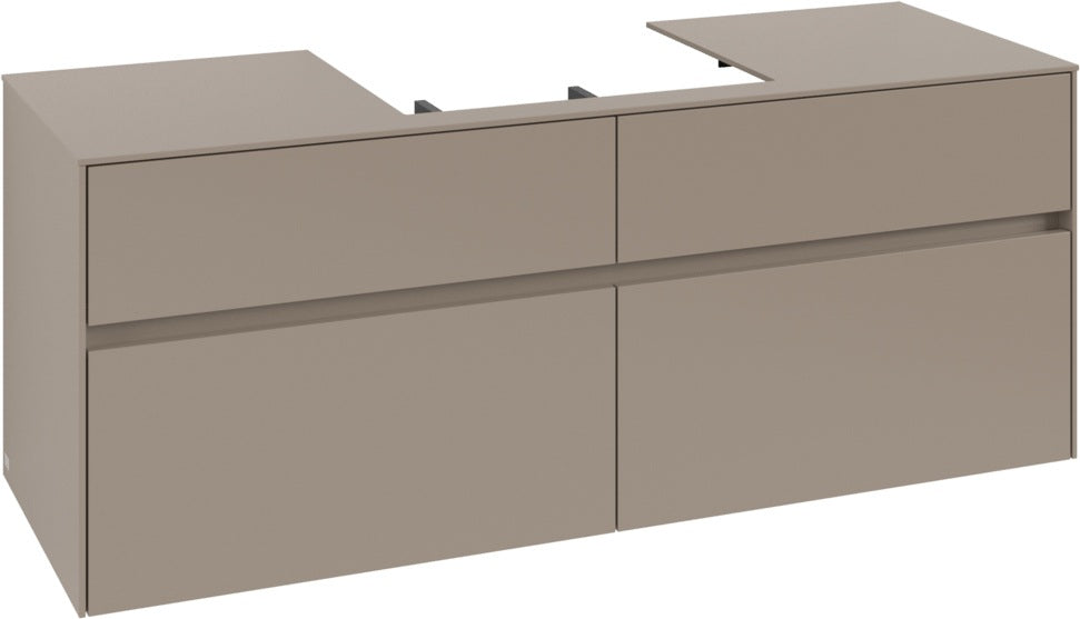 Villeroy & Boch Collaro Waschtischunterschrank 1400 mm Black Matt Lacquer mit 4 Auszügen