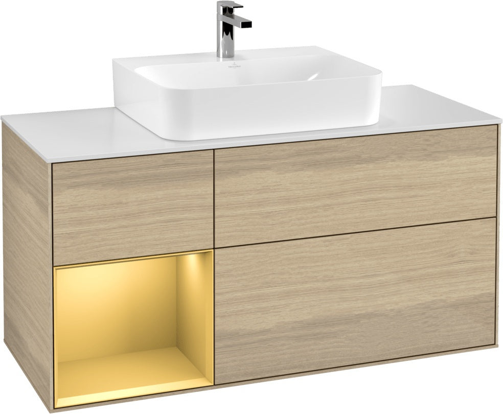 Villeroy & Boch Finion Waschtischunterschrank G161G 1200 mm Glossy White Lacquer mit LED-Beleuchtung