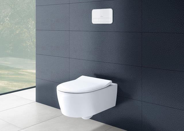Villeroy & Boch Avento Wand-WC Set 5656RS spülrandlos mit WC-Sitz Weiß Alpin