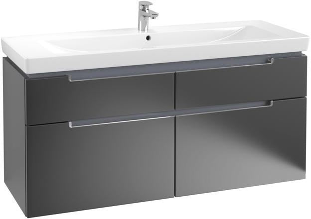 Villeroy & Boch Subway 2.0 Waschbeckenunterschrank 1287 mm Glossy White mit 4 Auszügen
