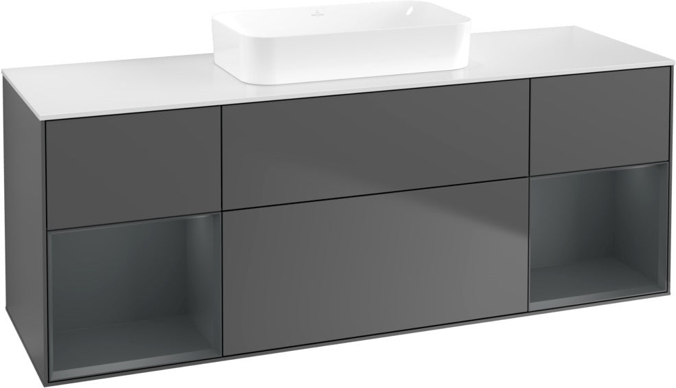 Villeroy & Boch Finion Waschtischunterschrank 1600 mm Glossy White Lacquer mit Beleuchtung