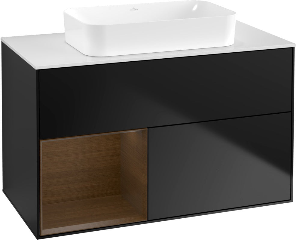 Villeroy & Boch Finion Waschtischunterschrank 1000 mm Glossy White Lacquer – mit LED-Beleuchtung & SoftClosing