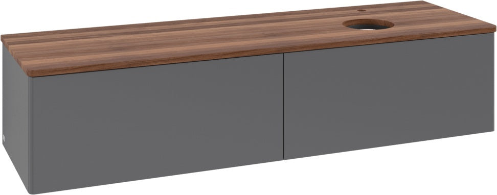 Villeroy & Boch Waschbeckenunterschrank Antao 1600 mm Anthrazit Matt mit LED-Beleuchtung