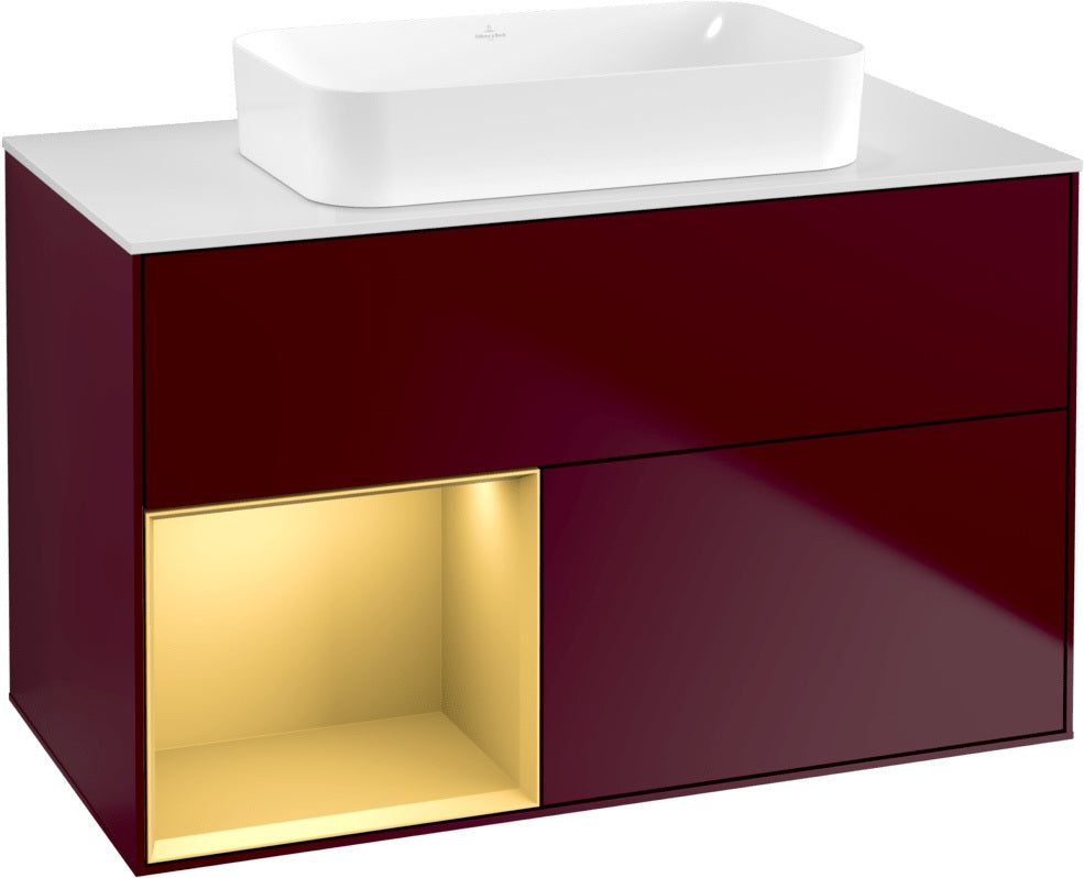 Villeroy & Boch Finion Waschtischunterschrank 1000 mm Glossy White Lacquer – mit LED-Beleuchtung & SoftClosing