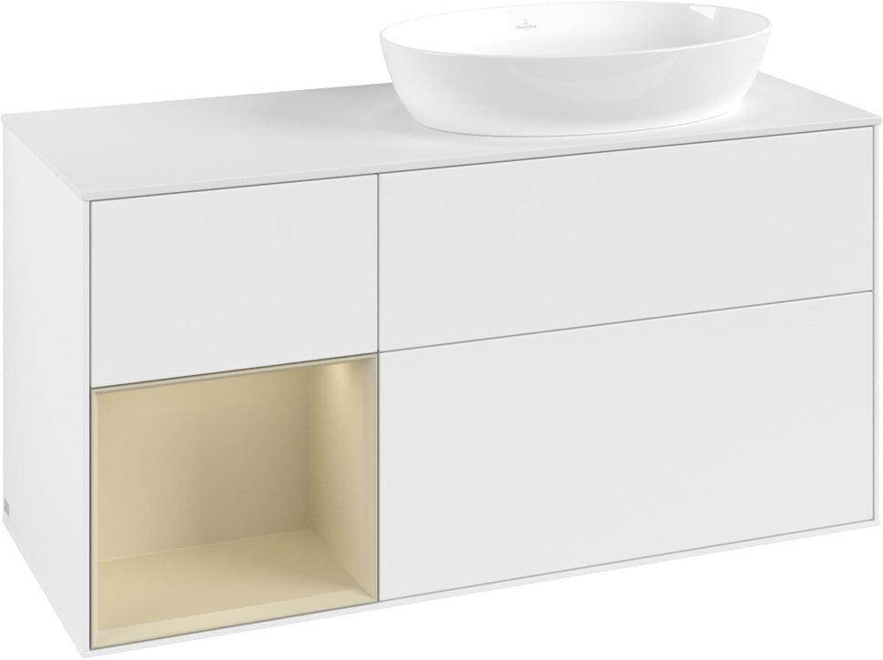 Villeroy & Boch Finion Waschtischunterschrank 1200 mm Glossy White Lacquer mit Beleuchtung